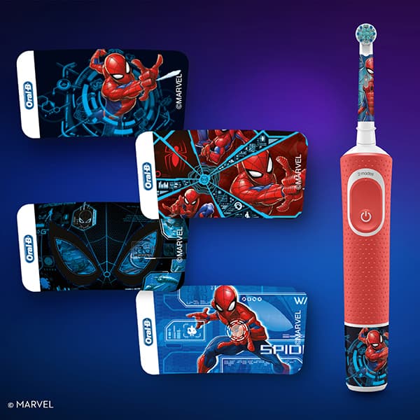 Periuta de dinti electrica copii ORAL-B Vitality Spiderman, 7600 oscilatii/min, 2 programe, 1 capat, rosu