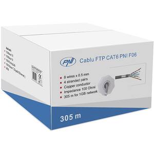 Cablu UTP CAT6E PNI F06, 8 fire x 0.5mm, 305m