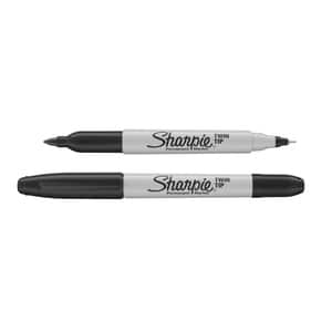 Marker permanent cu doua capete PAPERMATE Sharpie, 0.5 mm si 1 mm, negru
