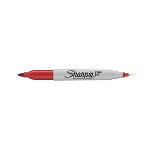 Marker permanent cu doua capete PAPERMATE Sharpie, 0.5 mm si 1 mm, rosu