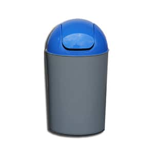 Cos de gunoi cu capac PLASTOR Flip-Flap, colectare selectiva, 12 L, albastru