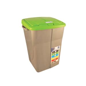 Cos de gunoi cu capac PLASTOR Eco Bin, colectare selectiva, 45 L, verde