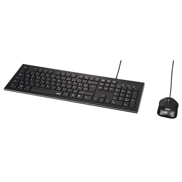 Kit tastatura si mouse cu fir HAMA Cortino, USB, Layout RO, negru