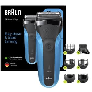 Aparat de ras BRAUN Series 3 Shave&Style 310BT, acumulator, autonomie 30 min, albastru-negru