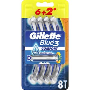 Aparat de ras de unica folosinta GILLETTE Blue 3 Confort, 8 bucati