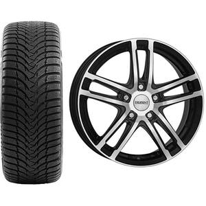 Roata completa Audi A1, Seat Ibiza, VW Polo - Janta aliaj Dezent TZ Dark 6x15 + anvelopa iarna Kumho WP51 185/65R15 88T 