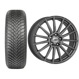 Roata completa Skoda Superb 3T, VW Passat 3C - Janta aliaj AEZ Steam Graphite 7.5x17 + anvelopa iarna Falken HS01 215/55R17 98V XL