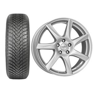 Roata completa Mazda CX-30 - Janta aliaj Dezent TW Silver 7x17 + anvelopa iarna Falken HS01-SUV 215/60R17 100V + Senzor presiune ALCAR 