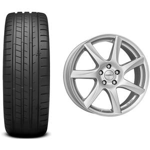 Roata completa VW T-Cross, Skoda Kamiq - Janta aliaj Dezent TW silver 5x100, 16 inch + Anvelopa vara Kumho PS71 205/60R16 92V 
