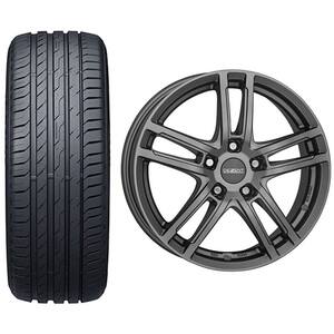 Roata completa Hyundai Tucson - Janta aliaj Dezent TZ graphite 5x114.3, 17 inch + Anvelopa vara Nexen N'Fera Sport SUV  225/60R17 99H + Senzor presiune ALCAR 