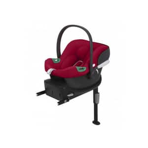 Scoica auto CYBEX Aton B2 i-Size + baza isofix 521004433, 3 puncte, 0-13kg, rosu-negru