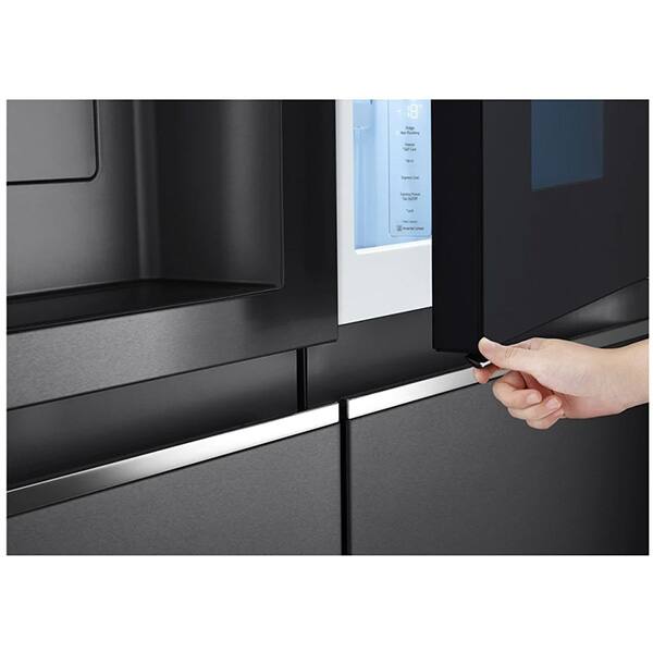 Side by Side LG GSXV91MCAF, No Frost, 635 l, H 179 cm, Clasa F, Dozator apa, negru
