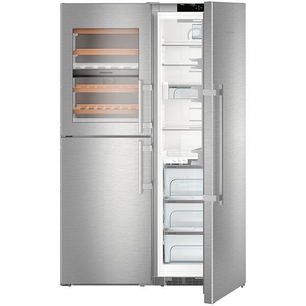 Side by Side LIEBHERR SBSes 8496 Premium, No Frost, 661 l, H 185 cm, Clasa D, inox