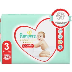 Scutece chilotei PAMPERS Premium Care Pants Mega Box nr 3, Unisex, 6-11 kg, 70 buc