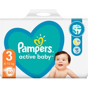 Scutece PAMPERS Active Baby Giant Pack nr 3, Unisex, 6-10 kg, 90 buc