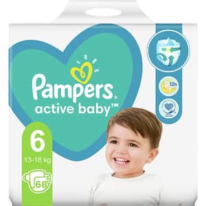 Scutece PAMPERS Active Baby Mega Box nr 6, Unisex, 13-18 kg, 96 buc