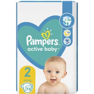 Scutece PAMPERS Active Baby Jumbo Pack nr 2, Unisex, 4-8 kg, 76 buc
