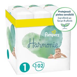 Scutece PAMPERS Harmonie XXL Box nr 1, Unisex, 2-5 kg, 102 buc