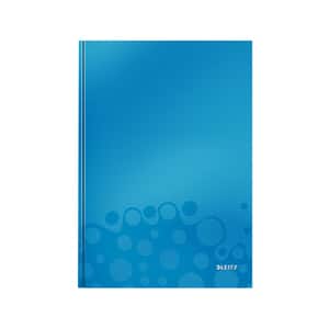 Caiet de birou LEITZ WOW, matematica, A4, 80 file, legatura lipita, albastru metalizat