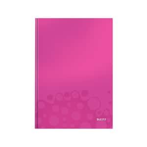 Caiet de birou LEITZ WOW, matematica, A4, 80 file, legatura lipita, roz metalizat