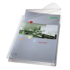 Folii protectie documente cu burduf si clapa LEITZ Jumbo, A4, 170 microni, 5 bucati