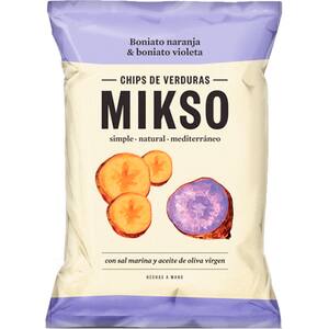 Chipsuri din cartofi dulci portocalii si violet MISKO, 85g, 4 bucati