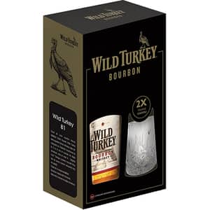 Cognac Wild Turkey 81 Burbon, 0.7L + 2 pahare