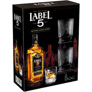 Set Whisky Label 5, 0.7L + 2 pahare