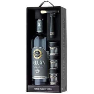 Vodka Beluga Gold Line, 0.7L + 3 shots leather