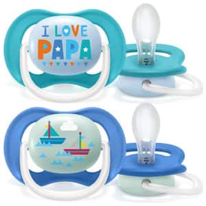 Suzeta PHILIPS AVENT Ultra Air SCF080/03, 6 luni+, 2 buc, albastru-verde