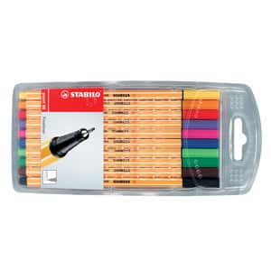 Liner STABILO Point 88, fetru, 0.4 mm, 10 culori (rosu, negru, albastru, verde, roz, mov, verde deschis, violet, orange, galben)