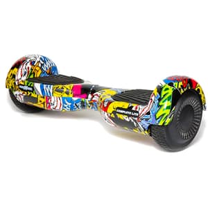 Hoverboard FREEWHEEL Complete Lite, 6.5 inch, viteza 12 km/h, motor 2 x 200W, graffiti galben + geanta transport