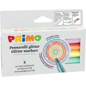 Set marker cu sclipici PRIMO, 6 culori