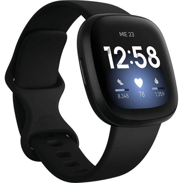Confused feather skin Smartwatch FITBIT Versa 3, Android/iOS, silicon, Black/Black Aluminum