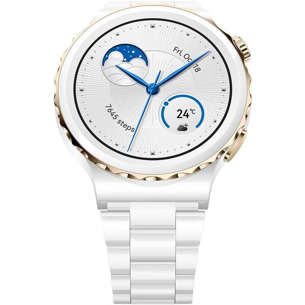 Smartwatch HUAWEI Watch GT 3 Pro Ceramic 43mm, Android/iOS, White Ceramic Strap
