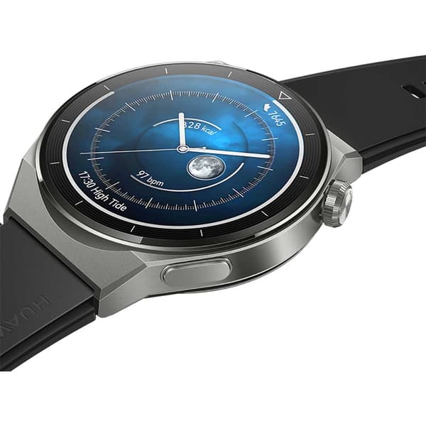 Smartwatch HUAWEI Watch GT 3 Pro Titanium 46mm, Android/iOS, Black Fluoroelastomer Strap