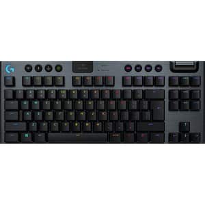 Tastatura Gaming Wireless mecanica LOGITECH G915 TKL Tactile, Bluetooth, USB, Layout US INT, negru