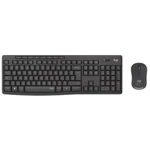 Kit tastatura si mouse Wireless LOGITECH MK295 Silent, USB, grafit