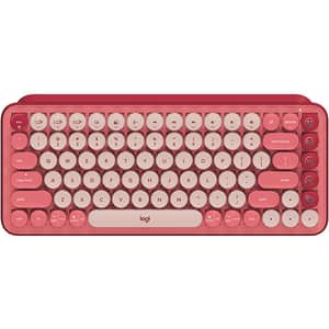 Tastatura Wireless mecanica LOGITECH Pop Emoji, Bluetooth, USB, roz