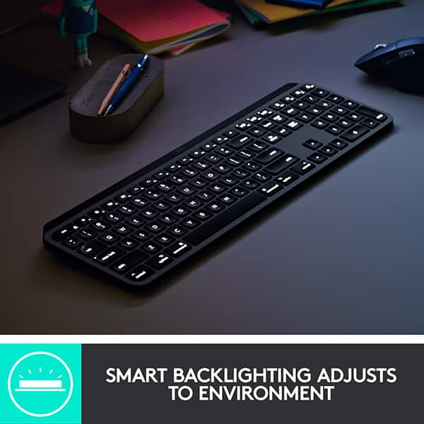 Tastatura Wireless pentru Mac LOGITECH MX Keys, USB, Bluetooth, US INT, negru-gri