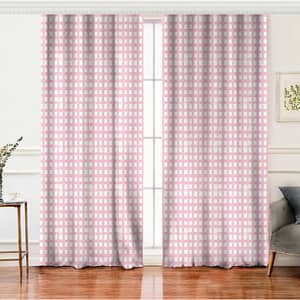 Set 2 draperii Mila Home, rejansa, 140 x 260 cm, semiopac, roz-alb
