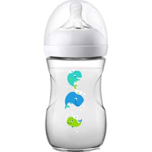 Biberon PHILIPS AVENT Natural SCF070/23, flux lent, 0-12 luni, 260ml, alb-transparent