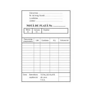 Formulare Tipizate Nepersonalizate Tip Produs Note De Plata