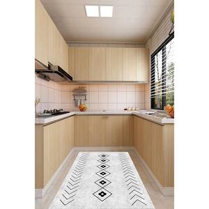Covor living / dormitor Geometric Clasics, 120 x 180 cm, poliester, negru-alb
