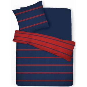 Lenjerie de pat Red and Blue, 1 persoana, 100% bumbac, 140 x 220 cm, 2 piese
