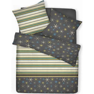 Lenjerie de pat Stars, 2 persoane, 100% bumbac, 220 x 200 cm, 3 piese