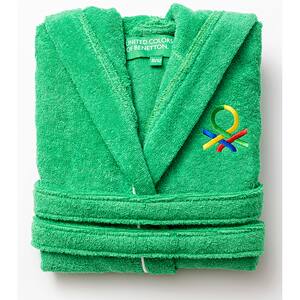 Halat de baie BENETTON BE-0817-GR, copii, bumbac, 7-9 ani, verde