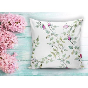 Fata perna decorativa Leafs, 30% bumbac +70% poliester, 45 x 45 cm, multicolor
