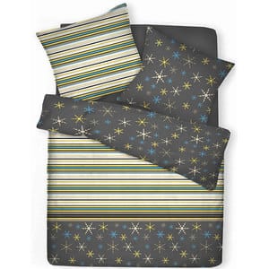 Lenjerie de pat Stars, 1 persoana, 52% poliester + 48% bumbac, 140 x 220 cm, 2 piese