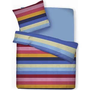 Lenjerie de pat Colors, 1 persoana, 52% poliester + 48% bumbac, 140 x 220 cm, 2 piese